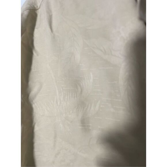 Joseph & Feiss Shirt Mens Size Large Tan 100% Silk Camp Palms Textured Button Up - Picture 3 of 6